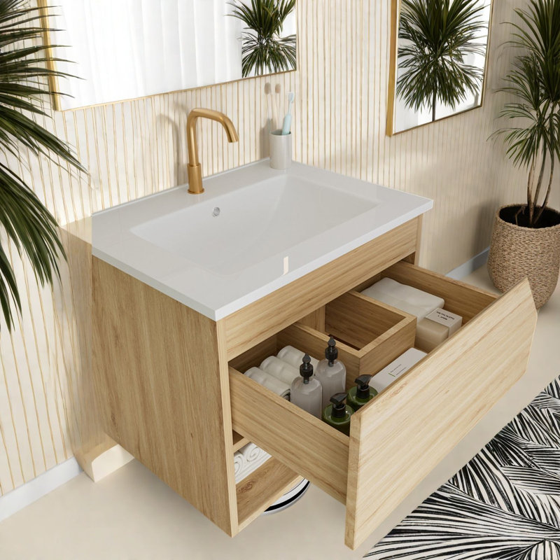 Meuble-lavabo moderne (avec meuble-lavabo et lavabo) avec rangement