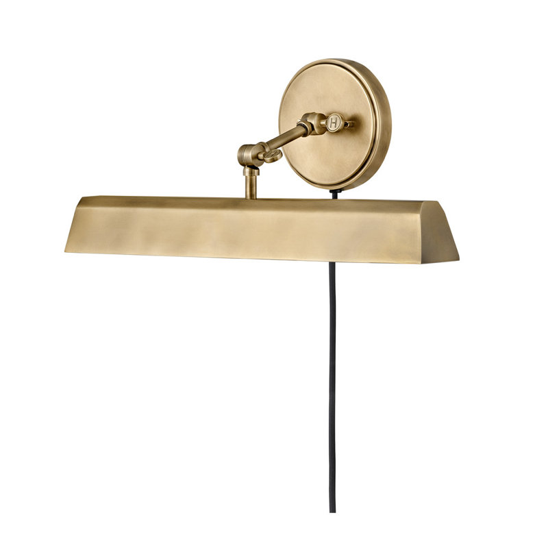 Arti 20-in Adjustable Accent Sign Light - Hardwired or Plug-in, Heritage Brass