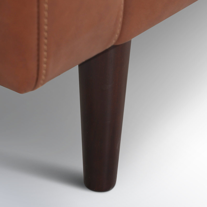 Canapé en cuir véritable 88 po Arlo, Cuir grainé rétro vintage brun