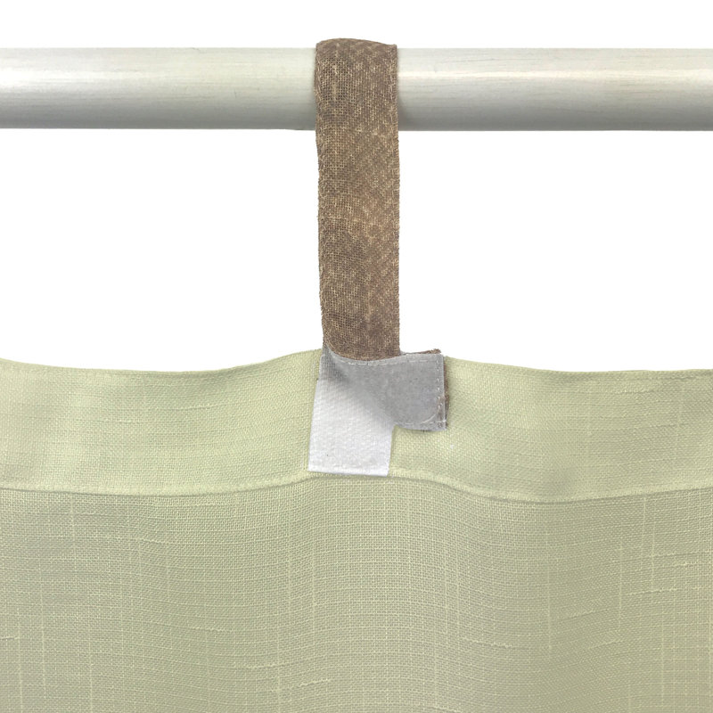 Natural Sheer Polyester Tab Top Ground Length Curtain Panel