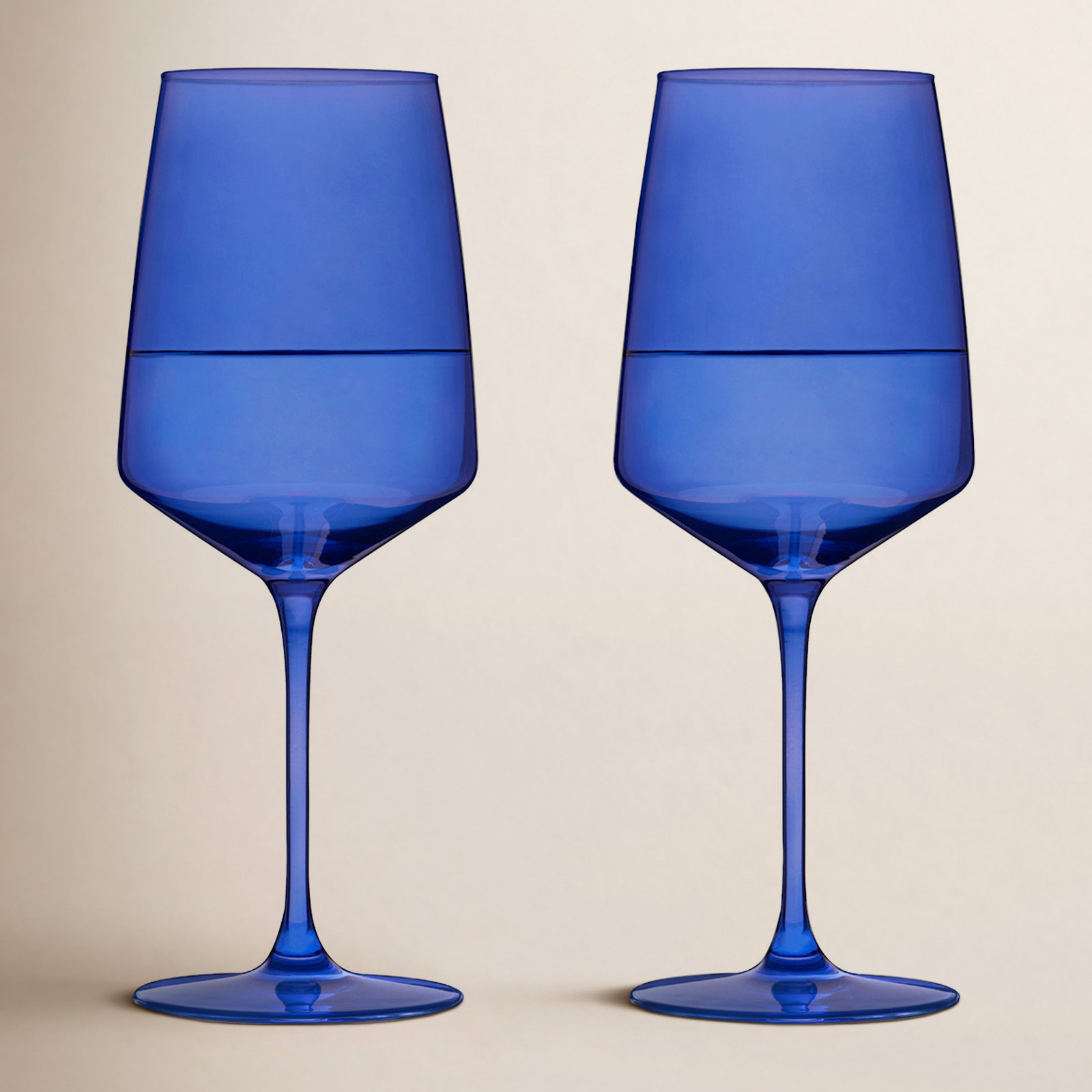 Reserve Nouveau Crystal Wine Glasses, Blue