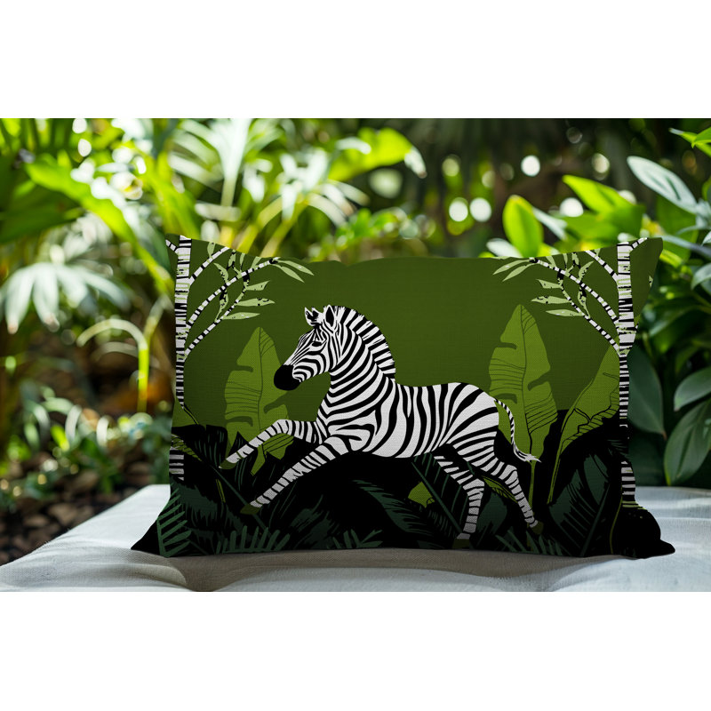 Oreiller rectangulaire intérieur / extérieur Asty, Chartreuse, Rectangulaire H 14 po x l 20 po