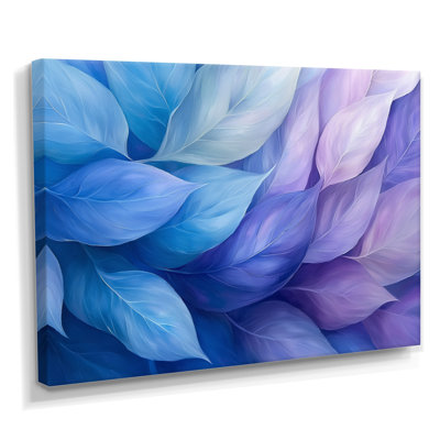 «Floating Leaves In Mauve Ink River IV», art mural grandes feuilles