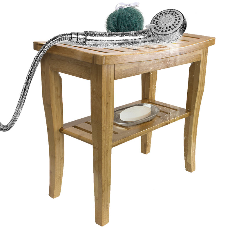 Banc de douche en bambou 19 po