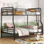 Lit superposé au-dessus de très grand lit double en fer noir - Design moderne, utilisation polyvalente dans une construction robuste, convient à un décor de chambre à coucher-698565039