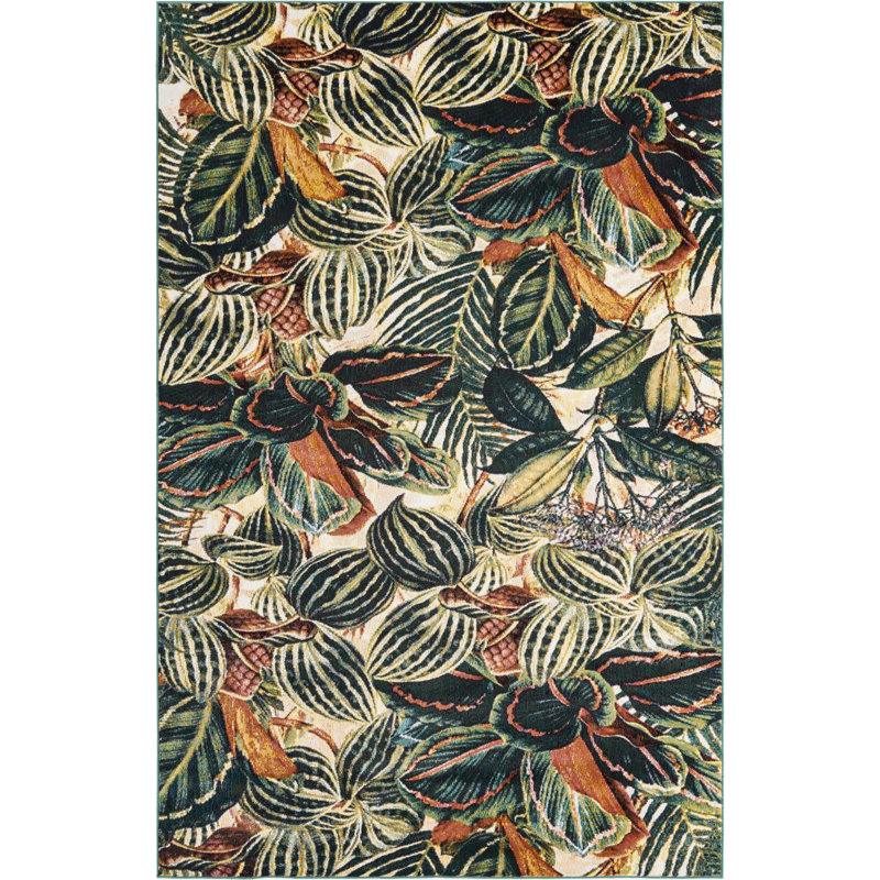 Herlong Floral Indoor Rug, Rectangle 5'3" x 7'10"