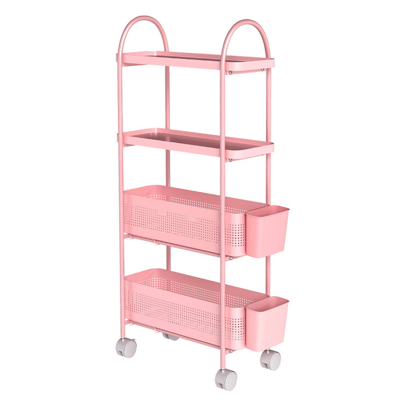 90.7cm H x 17cm W Cart with Wheels, Pink