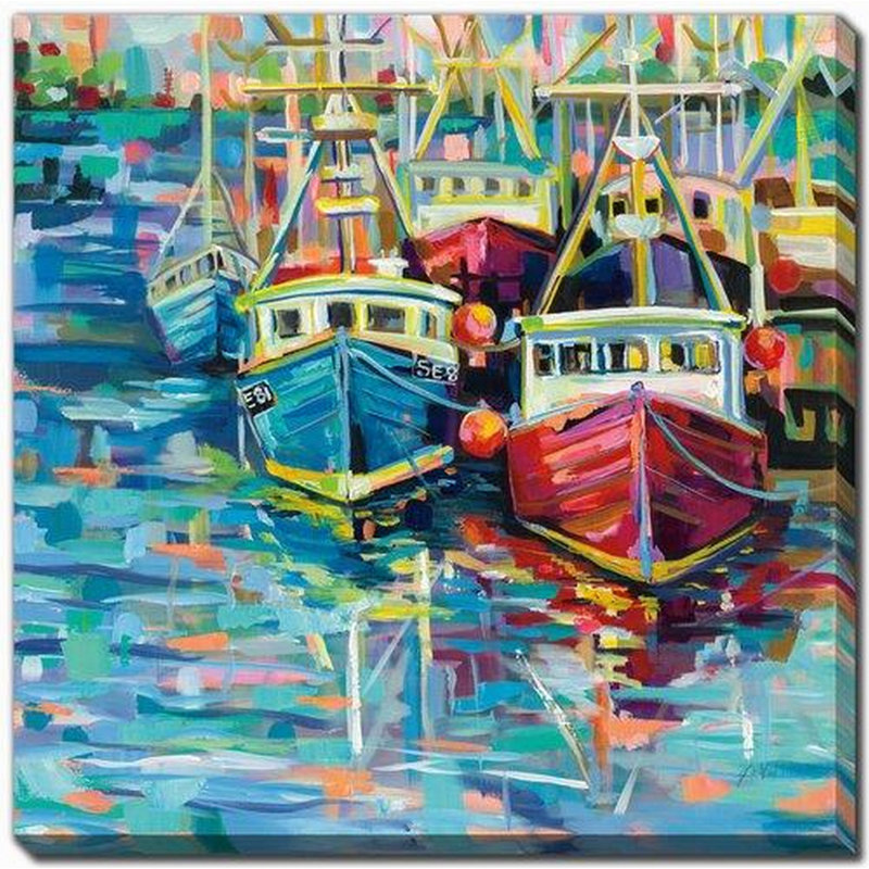 Art mural sur toile Stonington Docks, H 24 po x l 24 po