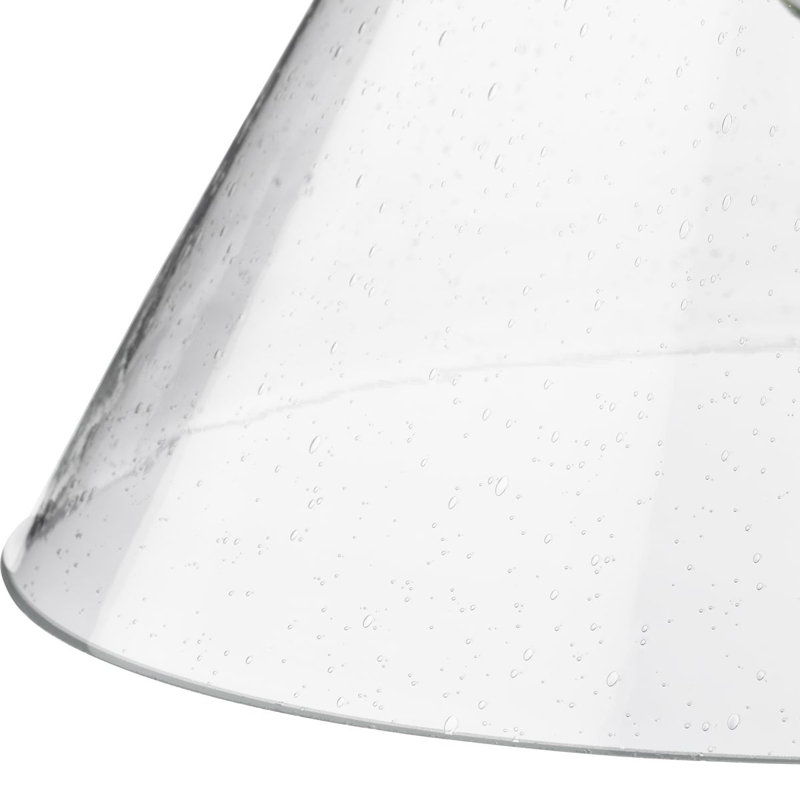 Luminaire suspendu conique à 1 lumière Haydenville, Nickel brossé, Martelée transparente