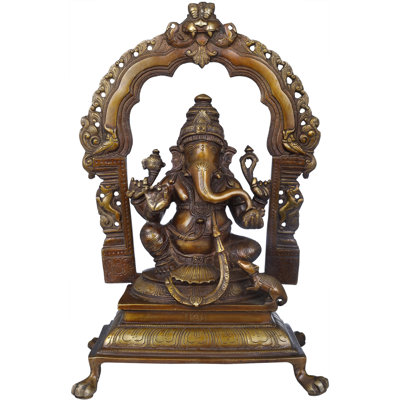 Figurine de temple Ganesha en laiton