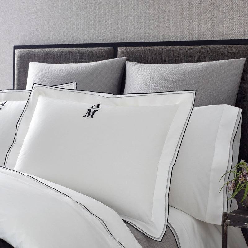 Hugo Percale Sheet Set, White/Lavender/Lagos, Queen Sheet Set