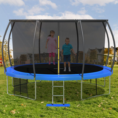 EROMMY Round Backyard Trampoline with Safety Enclosure