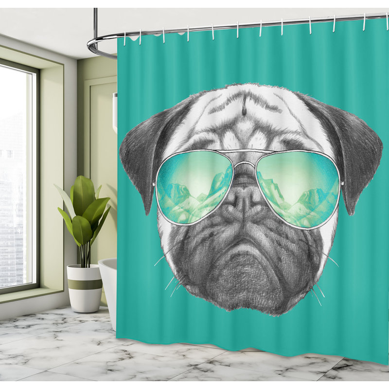 Ensemble de rideau de douche et crochets carlin, H 75 po x l 69 po, Écume de mer sombre