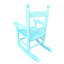 Chaise berçante bleue pour intérieur et extérieur en bois franc massif, assise confortable et facile à assembler pour les pieds et les chevilles-1335404031