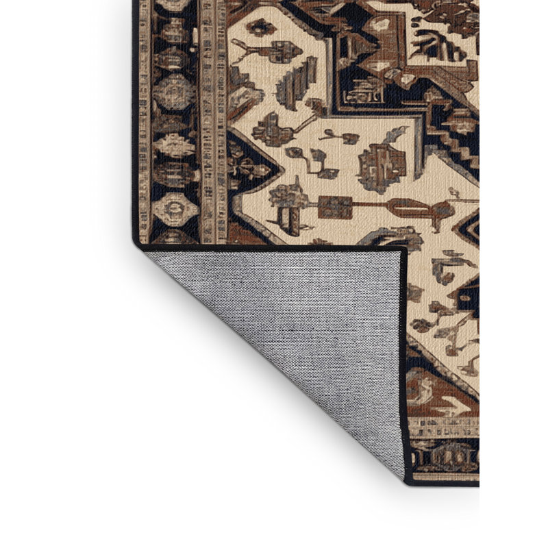 Tapis brun lavable à la machine, Carré 4 pi