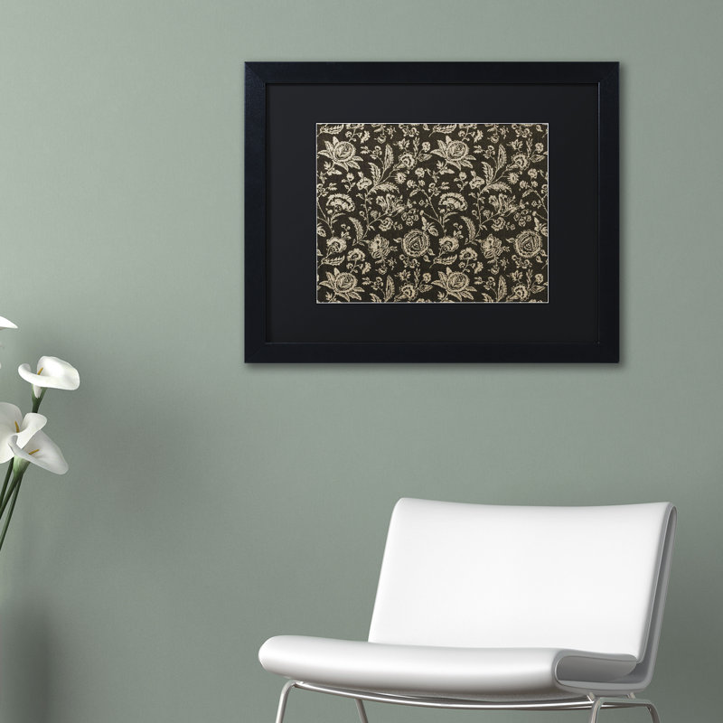 «Jadaya Toile Fabrics VIII», impression encadrée, Noir, H 16 po x l 20 po x P 0,5 po, Argent
