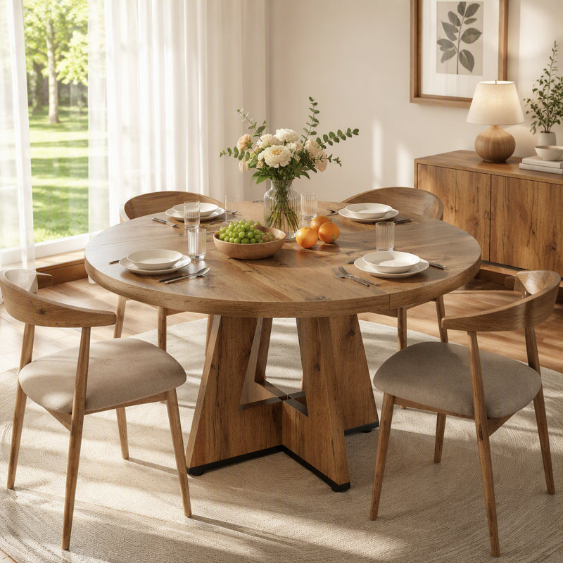 Table de salle à manger (table seulement), Brun rétro