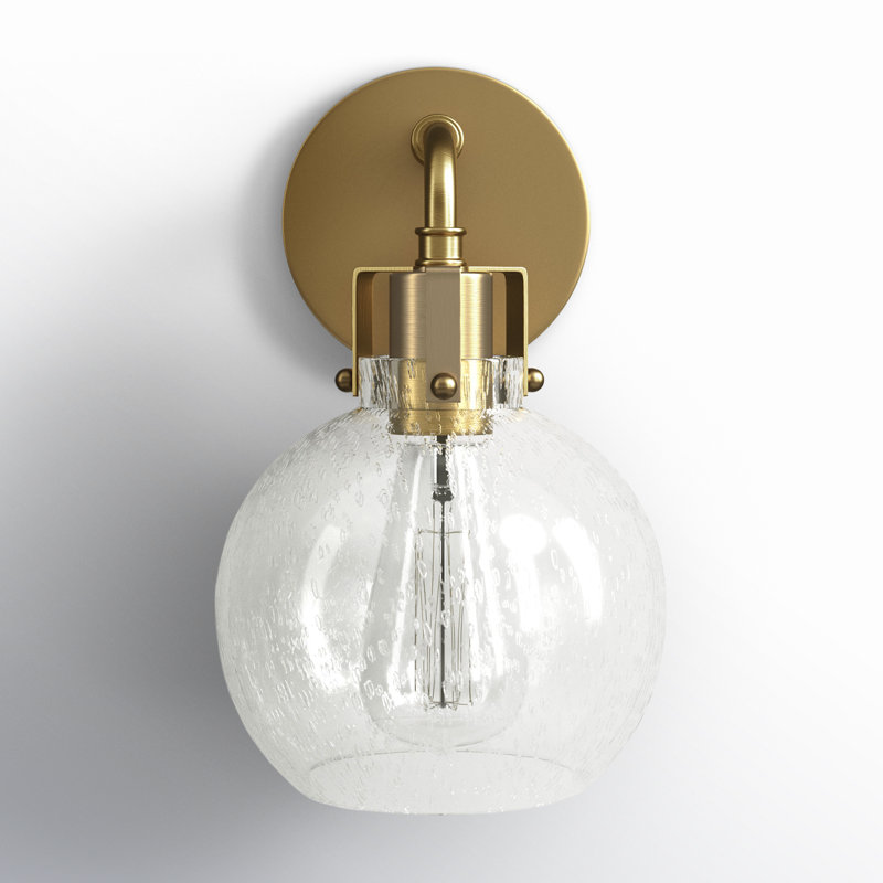 Byrne Steel Armed Sconce, Burnished Brass