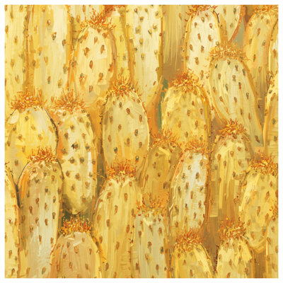 Golden Cactus Illustration Bath Mat