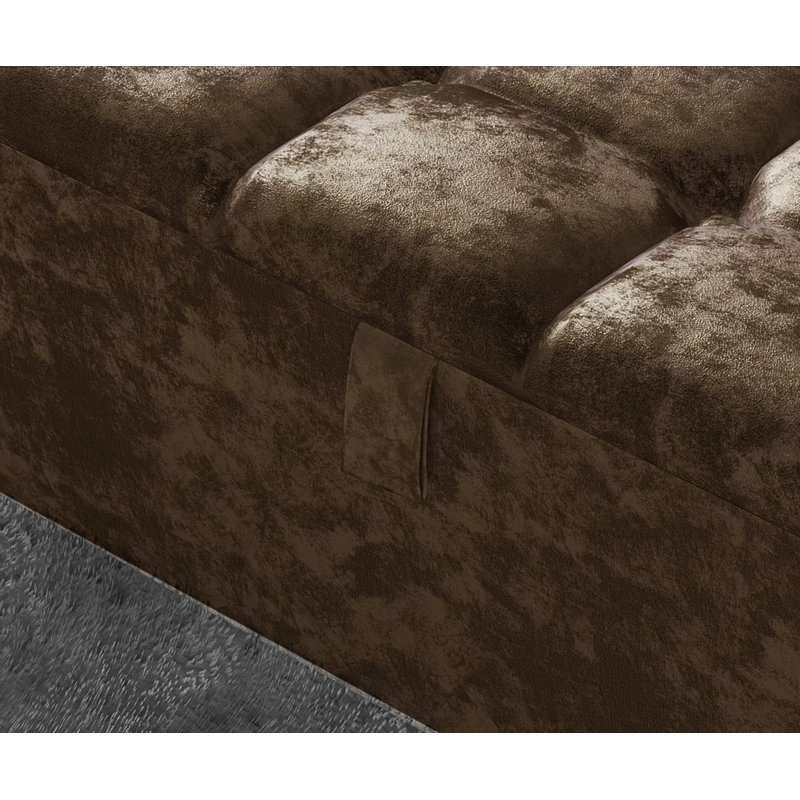 Alaxander 102cm Wide Rectangle Geometric Standard Ottoman with Storage, Truffle