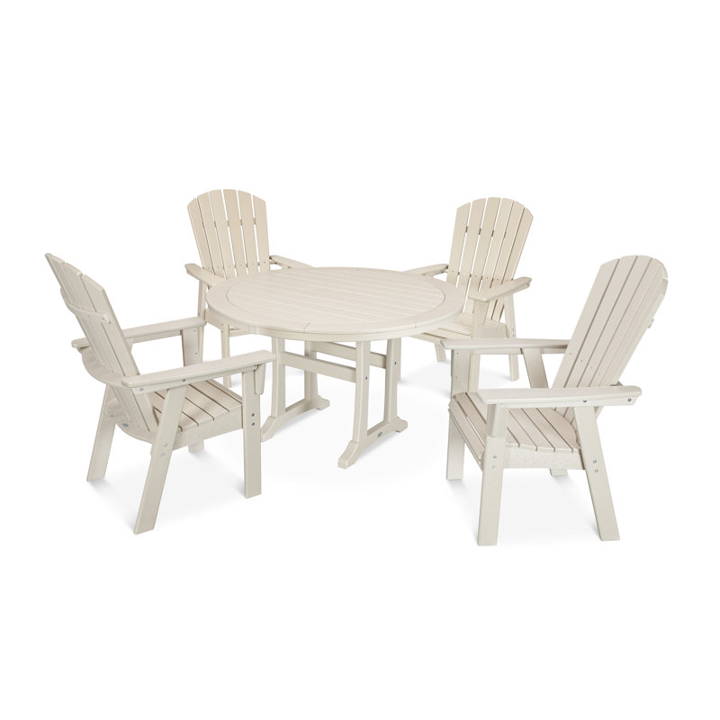 Ensemble repas 5 pièces POLYWOOD Nautical Curveback Adirondack, Sable