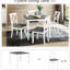 Ensemble de salle à manger 5 places avec 4 chaises, design moderne, gris et blanc, bois massif, plateau chauffant, montage facile pour petits espaces, 4 places assises confortables, à monter soi-même.