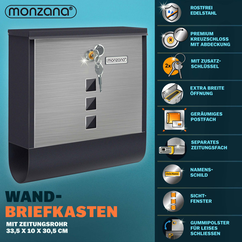 Steel Wall Mounted Post Box