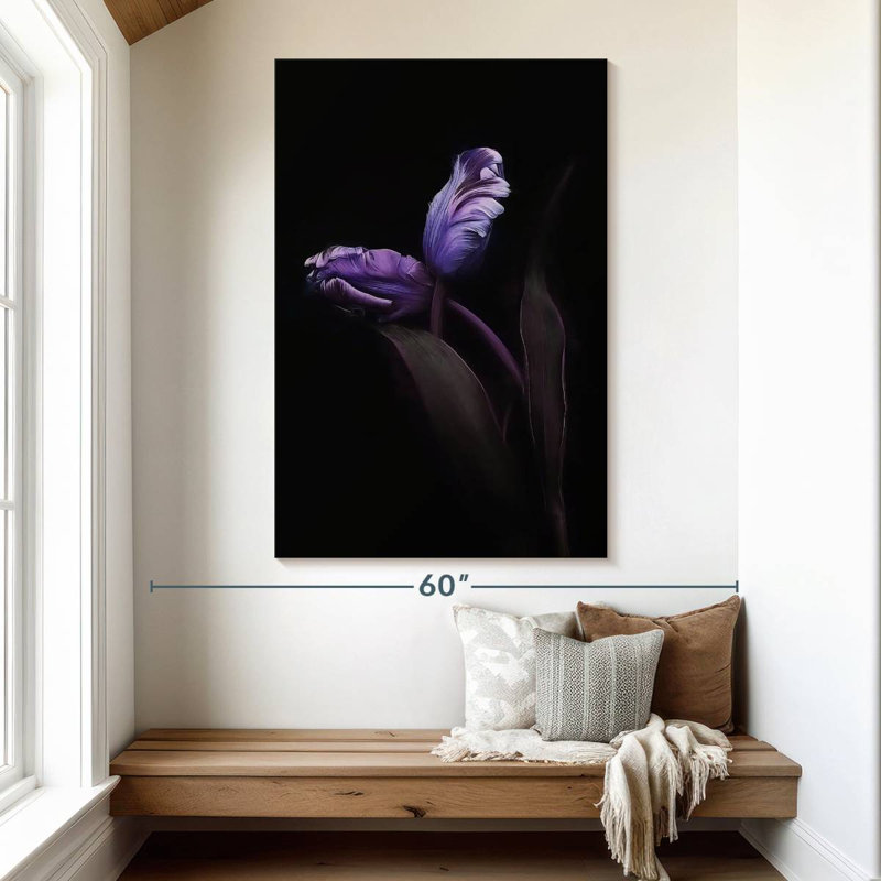 Harnek Violet Flower Buds, 51" H x 34" W