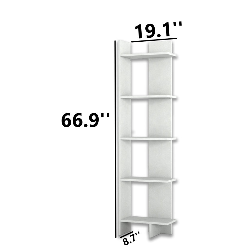 67'' Tall 5 Shelves Standard Bookcase