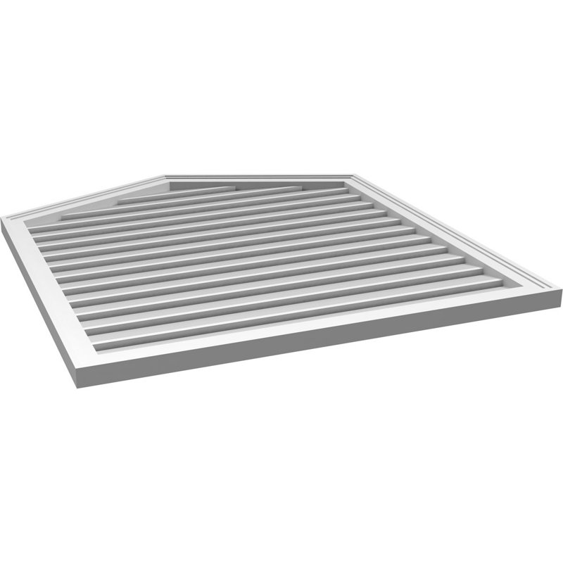 Peaked Surface Mount Signature Urethane Functional Gable Vent 5/12 Pitch, Primed Tan, 30" H x 40" W x 1.5" D