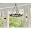Sawyer 30" Nine-Light Outdoor Candle Chandelier w/ Clear Seedy Glass Shades
