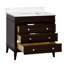 Meuble-lavabo simple 36 po avec comptoir en chocolat Whitman-521133454-521133448