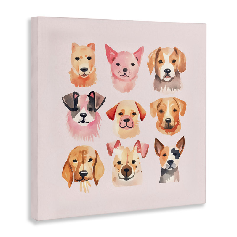 Art mural sur toile "Whimsy Dog Parade" par Andrea Haase, H 30 po x l 30 po