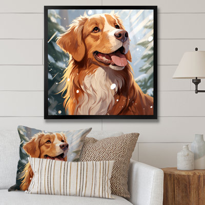 Winter Labrador Dog Happiness - Art mural chien