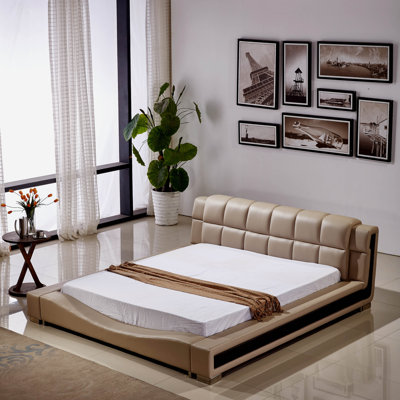 Pottorff Vegan Leather Platform Bed
