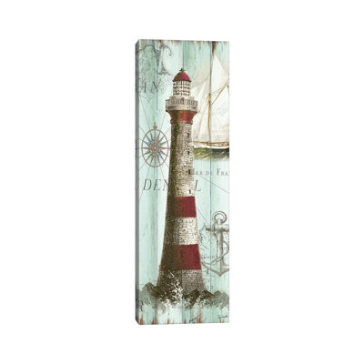 Antique La Mer Lighthouse Panel I by Tre Sorelle Studios - Wrapped Canvas Panoramic Print