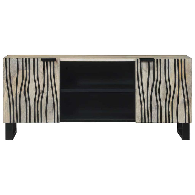 TV Cabinet 160 X 30 X 30.5 Cm Solid Mango Wood, Gray