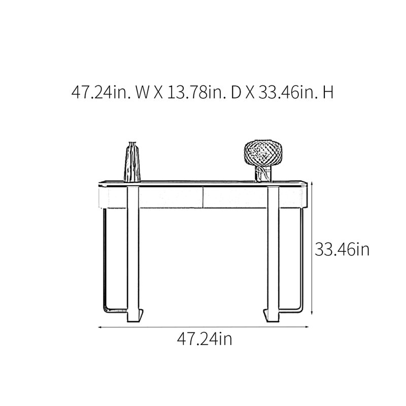 Modern Luxury Multifunctional Console Table, Black, 33.46" H x 47.24" W x 13.78" D, Black