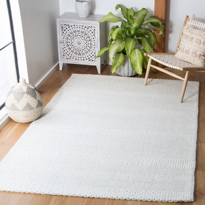 Tapis de couleur unie tissé à la main Beikirch Performance, Rectangle 4 pi x 6 pi