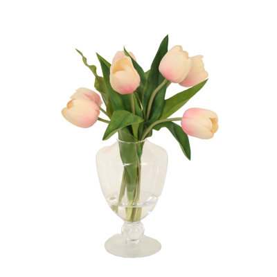 Tulipe rose dans une urne en verre