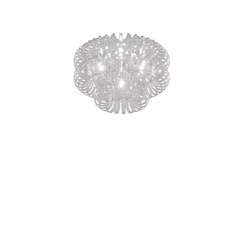 Ecos 3 - Light Flush Mount, Glossy Chrome, Crystal Striped Glass