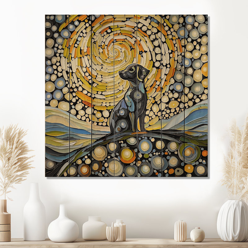 Tourbillon tourbillonnant de Labrador - art mural moderne en bois sur bois de pin naturel, H 25 po x l 25 po x P 0,78 po