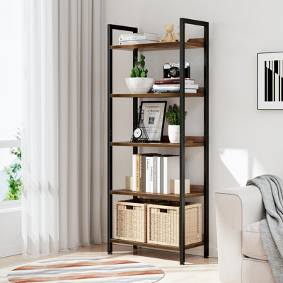 Bookshelf, 5 Tier Bookshelves, Home Office Bookcase Shelf Storage Organizer