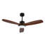 Ventilateur de plafond en bois 52 po avec lumière, télécommande, moteur à courant continu silencieux, intérieur / extérieur, noyer noir. 