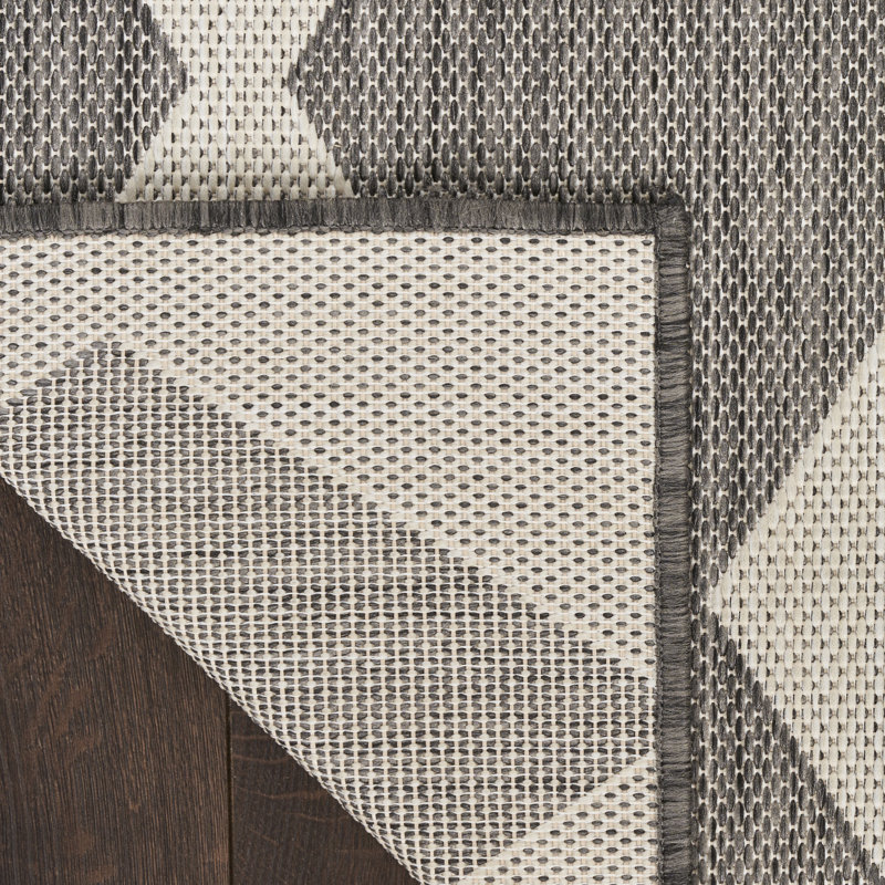 Tapis intérieur / extérieur rectangulaire Positano, Rectangle 9 pi x 12 pi, Gris