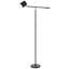 Lampe sur pied avec gradateur tactile, bras réglable en angle de 68 pouces, métal noir