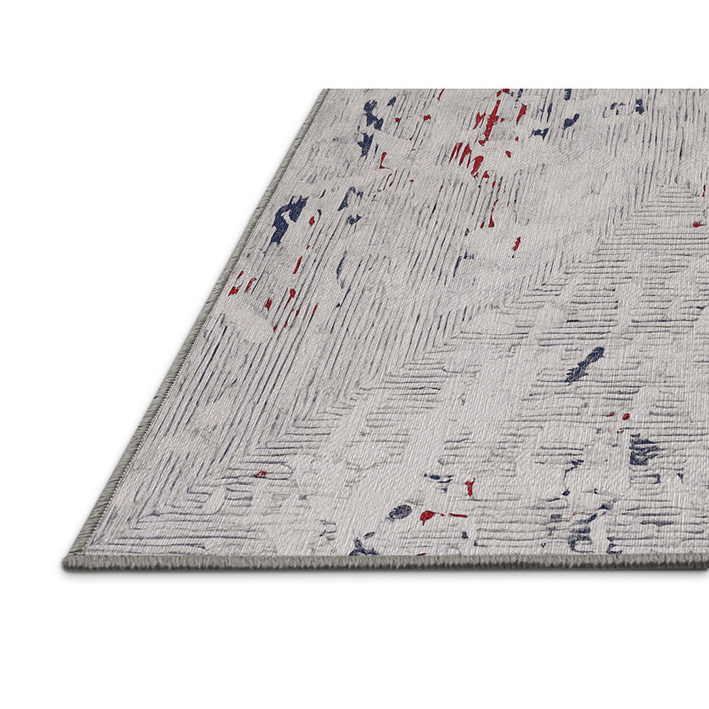Machine Washable Gray Area Rug, Rectangle 6' x 9'