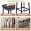 Ensemble de 2 tabourets de bar, tabourets de bar à hauteur de comptoir sans dossier, tabourets de bar noirs pour îlot de cuisine, tabourets de capitonnage épais en cuir PU avec base en métal