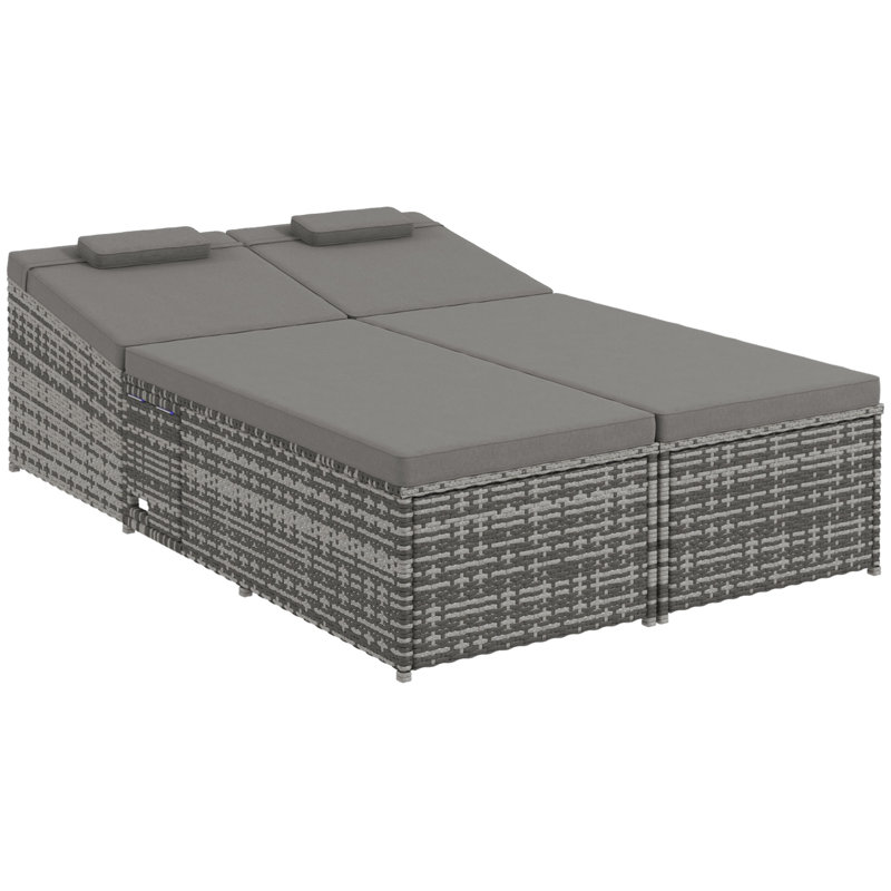 Nesita 129cm Wide Straight Steel Patio Daybed with Cushions