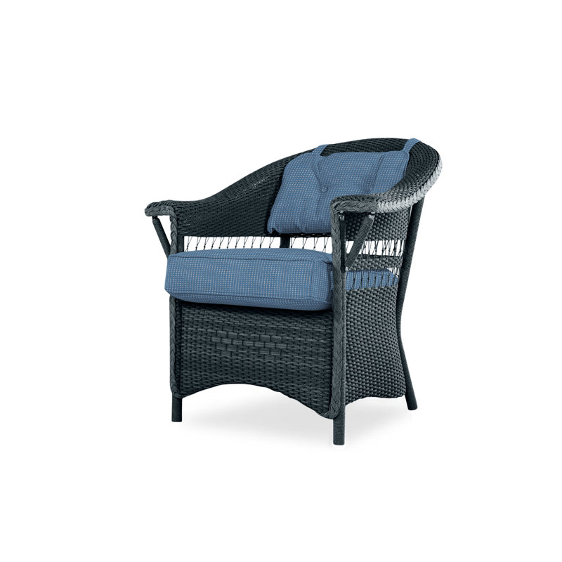 Nantucket Outdoor Dining Armchair, Bamboo Bay Sky, Ebony